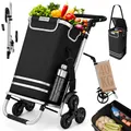 Produktbild: 24MOVE® Einkaufstrolley Vehlo klappbar mit 55L inkl. Kühlfach, Faltbarer 3in1 Trolley - Sackkarre und Tasche, bis 30kg belastbar, schwarz