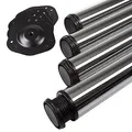Produktbild: SOTECH 4 Stück Tischbeine Höhe 870 mm Ø 76/80 mm Stahl verchromt belastbar bis 300 kg (75 kg pro Stück), Möbelbeine mit 32 mm Höhenverstellung Tischfüße