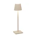 Produktbild: Zafferano, Poldina Micro Lampe, Kabellose, Wiederaufladbare Tischlampe mit Touch Control, Geeignet für Wohnzimmer und Außenbereich, Dimmer, 2200-3000 K, Höhe 27,5 cm, Farbe Sand