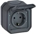 Produktbild: Legrand Plexo New Feuchtraum-Aufputz Schutzkontakt-Steckdose, Steckklemmen (SL), IP 44, anthrazit (069799L)