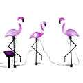 Produktbild: Solar Garten Stecker Flamingo - 3er Set - LED Figur Terrasse Deko Beleuchtung