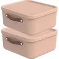 Produktbild: Rotho 2er-Set Aufbewahrungsbox 20 L Maloja - Kunststoffbox mit Deckel - Stapelbox 39,5 x 38,0 x 17,7 cm - Plastikbox Ordnungsbox Allzweckkiste