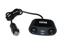 Produktbild: EUFAB Doppelsteckdose 12V mit Kabel und USB-Anschluss