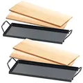 Produktbild: Rosenstein & Söhne Räucher Grill-Bretter: 4 Zedernholz-Grillbretter für Holzkohle- & Gasgrills, mit Metallrahmen (Grillbretter Zeder, Aromaplanke, Flammlachsbretter)