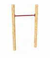 Produktbild: Loggyland Reckanlage, Turnreck, Reck, Metallreck, Kinderreckanlage (Lärche rund 90 cm, rot)