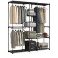 Produktbild: Relaxdays Garderobe, Schwarz, Metall, Kunststoff, 182x182x43 cm, Schlafzimmer, Kleiderschränke