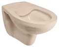 Produktbild: Calmwaters® Spülrandloses Hänge WC in Beige-Bahamabeige, Wand WC Abgang waagerecht, Tiefspül WC ohne Spülrand, Tiefspüler wandhängend, Wandtoilette aus Sanitärkeramik in Beige, 08AB6146