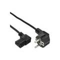 Produktbild: InLine - Stromkabel - power IEC 60320 C13 zu power CEE 7/7 (M) - 3,0m - 90°-Stecker, rechtwinkliger Anschluss - Schwarz (16752A)