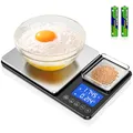Produktbild: Küchenwaage Digital mit Dual Plattform,7 Einheiten,15kg/33 lbs, LCD Display,Tara Funktion,Digitalwaage mit zwei Messbereichen,Präzise Briefwaage,Feinwaage für Sauerteigbrot Backen Kochen Doppelwaage