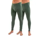 Produktbild: HERMKO Lange Unterhose 3540 (Pack, 2er) Bio-Baumwolle mit Eingriff Weichbund basic hergestellt in EU grün D 6 = EU L