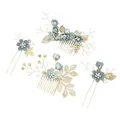 Produktbild: 4 stücke strass haarkämme floral braut kopfbedeckung kristalle stirnband deko...