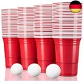 Produktbild: TRESKO 100 Beer Pong Becher wiederverwendbar | Partybecher 473ml - 16oz |