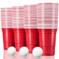 Produktbild: Rote Partybecher Trinkbecher Einwegbecher Plastikbecher Party Beer Pong Red Cups