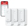 Produktbild: SwitchBot WLAN Wassermelder kein Hub erforderlich(nur 2.4G), Smart Wassersensor 3er Pack 100dB Einstellbarer Alarm&App-Benachrichtigung, IP67 wasserdicht, Wasserleck-Detektor für Küche, Bad, Keller