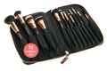 Produktbild: Fantasia Beauty Kosmetikpinsel-Set Pinsel-Set 12-tlg. mit Synthetic Haar, Schwarz-Kupfer in Tasche, Vegan