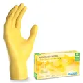 Produktbild: Arnowa GmbH ARNOMED Nitril Sunflower Yellow Einmalhandschuhe, puderfrei, gelb, Elastische und reißfeste Nitrilhandschuhe mit texturierten Fingerspitzen, 1 Packung = 100 Stück, Größe M 388-M