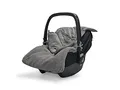Produktbild: Jollein Fußsack Basic Knit Stone Grey - Für Babyschale Kinderautositz Gruppe 0+ und Kinderwagen - Für 3-Punkt- und 5-Punkt-Gurt - Strickmuster und Fleece Futter - Grau