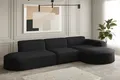 Produktbild: Ecksofa Designersofa PALMA in Stoff Opera Velvet Schwarz Ottomane Rechts