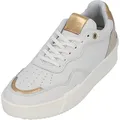 Produktbild: Palado Damen Sneaker S2 2319 - Bequeme Low Top Freizeitschuhe - edle Business Schuhe - atmungsaktive Schuhe für Frauen weiß/Gold Kombi UK7 - EU40