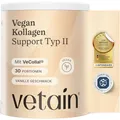 Produktbild: VETAIN Vegan Kollagen Pulver Typ 2 - Mit VeCollal®, Vitamin C, Kurkuma, Zink & Biotin - Für Knochen & Gelenke - Kölner Liste zertifiziert - Ohne Zuckerzusatz - Vanillegeschmack - 300g
