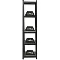 Produktbild: PROREGAL All Black Series Schwerlastregal Ragnar für Gesamtlast 500  kg HxBxT 180 x 45 x 45 cm Matt Schwarz Kellerregal Steckregal Garagenregal