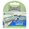 Produktbild: Wilkinson Sword Quattro Titanium Sensitive Rasierklingen Klingen, für Herren Rasierer, 4 St