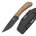 Produktbild: BÖKER PLUS® Little Rok - Survival Messer feststehend mit Kydex-Scheide & Gürtel-Adapter - Outdoormesser mit schwarzer Klinge - Fulltang Bushcraftmesser mit Micarta Griff - Campingmesser 42a konform