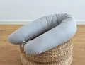 Produktbild: LOOLAY Schwangerschaftskissen - Stillkissen 170 cm - Seitenschläferkissen 100% Baumwolle - mit Abnehmbarem Bezug - Ergonomisches Schwanger Kissen für Schlafen (Grau)
