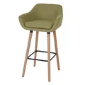 Produktbild: Barhocker Vaasa T381, Barstuhl Tresenhocker MVG-zertifiziert ~ Textil, hellgrün