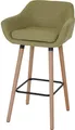 Produktbild: Barhocker Vaasa T381, Barstuhl Tresenhocker MVG- Textil, hellgrün