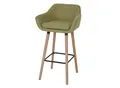 Produktbild: Barhocker Vaasa T381, Barstuhl Tresenhocker MVG-zertifiziert ~ Textil, hellgrün