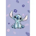Produktbild: Lilo & Stitch Tagesdecke Flauschig 100x150 cm – Microfaser Flanell Kuscheldecke lila