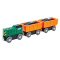 Produktbild: Hape Eisenbahn Diesel-Frachtzug - Spielset mit Diesel-Lokomotive, Holzspielzeug, Waggons und Zubehör, Erweiterung für Holzbahnstrecken, pädagogisches Spielzeug ab 3 Jahren