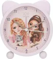 Produktbild: Depesche 13548 TOPModel Kitty and Doggy - Wecker in Rosa für Kinder, mit Hunde und Katzen Motiv und Ohren, lautlose Uhr mit Licht-Funktion, inklusive Batterie