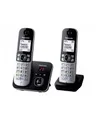 Produktbild: Panasonic KX-TG6822 Schnurlostelefon Anrufbeantworter mit Rufnummernanzeige DECT Schwarz + zusätzliches Handset (KX-TG6822GB)