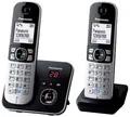 Produktbild: Panasonic KX-TG6822 Schnurlostelefon Anrufbeantworter mit Rufnummernanzeige DECT Schwarz + zusätzliches Handset (KX-TG6822GB)