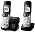 Produktbild: Panasonic KX-TG6822GB schwarz Duo mit Anrufbeantworter, extra breites Display