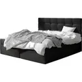Produktbild: MIRJAN24 Boxspringbett Luanda, Doppelbett mit zwei Bettkästen und Matratze, Ehebett (Farbe: Soft 011, Größe: 180x200 cm) - Schwarz