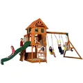 Produktbild: Spielturm Backyard Discovery, Braun, Gelb, Grün, Holz, Metall, Kunststoff, Zeder, 551.2x284.5x236.2 cm, EN 71, Outdoor Spielzeug, Spieltürme