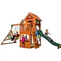 Produktbild: Backyard Discovery Spielturm Atlantic mit Rutsche und Schaukel Grün/Gelb