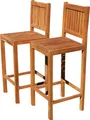 Produktbild: 2Stück TEAK Design Barhocker Barsessel Bistrohocker Bistrosessel Sessel Holzsessel Gartensessel Gartenmöbel Holz Modell: JAV-BIMA von AS-S