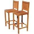 Produktbild: ASS 2Stück Teak Design Barhocker Barsessel Bistrohocker Bistrosessel Sessel Holzsessel Gartensessel Gartenmöbel Holz Modell: JAV-BIMA von