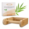Produktbild: ECENCE Toilettenpapierhalter Holz - Wandmontage ohne Bohren möglich - stilvoller Klopapierhalter, Klorollenhalter für das WC aus Bambus im harmonischen Naturdesign