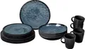 Produktbild: Brunner Venetian Geschirrset, 16-teilig, blau/schwarz