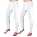 Produktbild: HERMKO Lange Unterhose 3540 (Pack, 2er) Bio-Baumwolle mit Eingriff Weichbund basic hergestellt in EU weiß D 4 = EU S