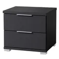 Produktbild: Universal Nachttisch in Schwarz - Moderner Nachtschrank mit zwei Schubladen für Ihr Bett - 46 x 43 x 42 cm (B/H/T)