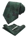 Produktbild: Graziös Paisley Elegant Herren Krawatte und Einstecktuch mit krawattenklammer...