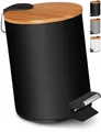 Produktbild: 3L Kosmetikeimer in edlem schwarzem Design | Tretmülleimer mit Absenkautomati...