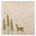 Produktbild: Airlaid Serviette Liane in Pebble Stone, 40 x 40 cm, 50 Stück - Mank - Wald Hirsch weihnachtlich