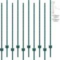Produktbild: 5ft T-pfosten, 10er-set, Langlebige Gartenzaunpfosten Aus Stahl, Ideal Für Höfe, Bauernhöfe Und Außenzäune, Grün - Vevor